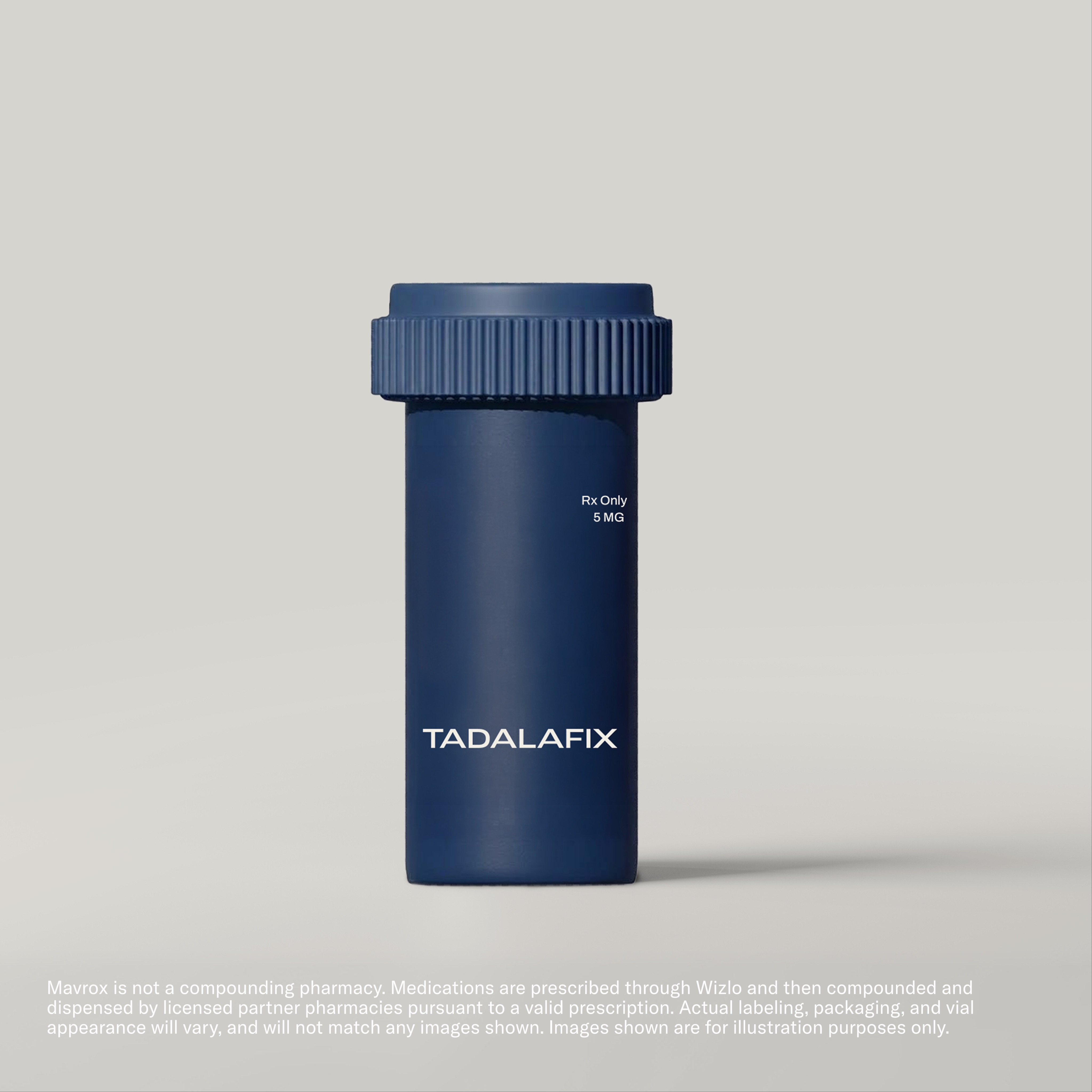 Tadalafix — navy blue Mavrox prescription bottle